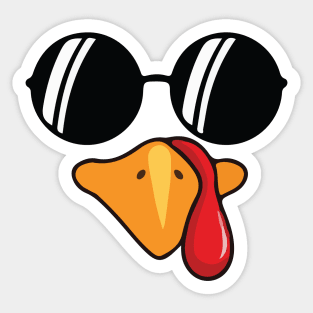 Funny Cute Happy Merry Thanksgiving turkey face Sticker